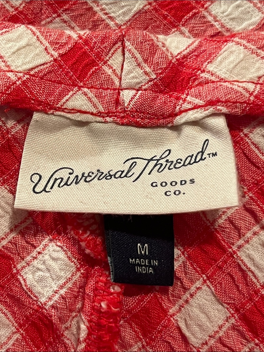 Universal Thread Red White Gingham Maxi Skirt Medium A-Line Pull-On - Picture 4 of 5